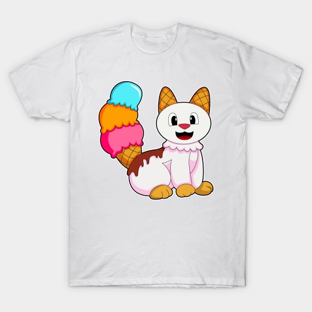 Cat with Popsicle T-Shirt by Markus Schnabel